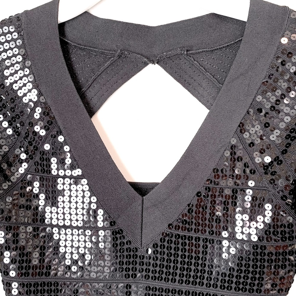 Guess by Marciano size S black sequin dress - Picture 4 of 13